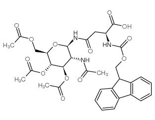 fmoc-asn(ac3acnh-beta-glc)-oh Structure