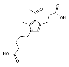 5-[3-acetyl-4-(2-carboxyethyl)-2-methylpyrrol-1-yl]pentanoic acid Structure