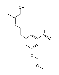 (Z)-5-(3-(methoxymethoxy)-5-nitrophenyl)-2-methylpent-2-en-1-ol结构式