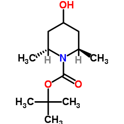 1-Piperidinecarboxylic acid, 4-hydroxy-2,6-dimethyl-, 1,1-dimethylethyl ester, (2R,6R)-rel- Structure