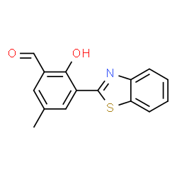 5-甲基-3-(2-苯并噻唑基)-2-羟基苯甲醛结构式