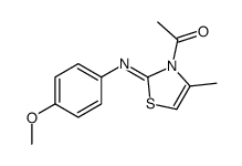 1-[2-(4-methoxyphenyl)imino-4-methyl-1,3-thiazol-3-yl]ethanone Structure