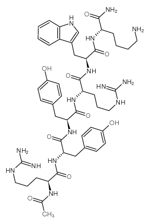 AC-ARG-TYR-TYR-ARG-TRP-LYS-NH2 Structure