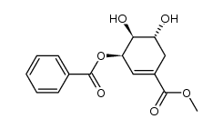 methyl (3R,4S,5R)-3-benzoyloxy-4,5-dihydroxy-cyclohex-1-en-1-carboxylate结构式