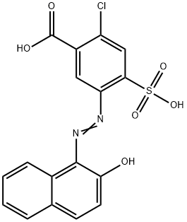 1-(2-sulfonic acid-4-chloro-5-carboxylic acid-1-phenylazo)-2-hydroxynaphthalene结构式