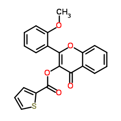 2-(2-Methoxyphenyl)-4-oxo-4H-chromen-3-yl 2-thiophenecarboxylate structure