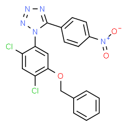 1-[5-(BENZYLOXY)-2,4-DICHLOROPHENYL]-5-(4-NITROPHENYL)-1H-1,2,3,4-TETRAAZOLE structure