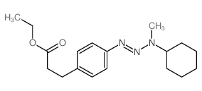 Benzenepropanoic acid,4-(3-cyclohexyl-3-methyl-1-triazen-1-yl)-, ethyl ester结构式