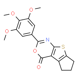 2-(3,4,5-Trimethoxyphenyl)-6,7-dihydro-4H,5H-cyclopenta[4,5]thieno[2,3-d][1,3]oxazin-4-one structure