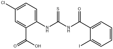 5-chloro-2-[[[(2-iodobenzoyl)amino]thioxomethyl]amino]-benzoic acid Structure