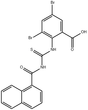 3,5-dibromo-2-[[[(1-naphthalenylcarbonyl)amino]thioxomethyl]amino]-benzoic acid picture