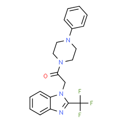 1-(4-PHENYLPIPERAZINO)-2-[2-(TRIFLUOROMETHYL)-1H-1,3-BENZIMIDAZOL-1-YL]-1-ETHANONE structure