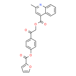 2-[4-(2-Furoyloxy)phenyl]-2-oxoethyl 2-methyl-4-quinolinecarboxylate结构式