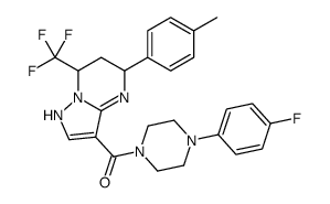 [4-(4-fluorophenyl)piperazin-1-yl]-[5-(4-methylphenyl)-7-(trifluoromethyl)-1,5,6,7-tetrahydropyrazolo[1,5-a]pyrimidin-3-yl]methanone Structure