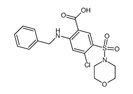 2-benzylamino-4-chloro-5-(morpholine-4-sulfonyl)-benzoic acid结构式