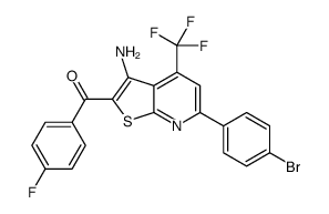 [3-Amino-6-(4-bromophenyl)-4-(trifluoromethyl)thieno[2,3-b]pyridi n-2-yl](4-fluorophenyl)methanone Structure