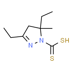 1H-Pyrazole-1-carbodithioicacid,3,5-diethyl-4,5-dihydro-5-methyl-(9CI) structure