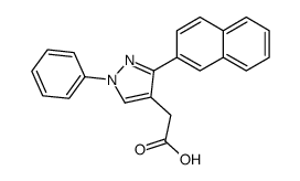 2-(3-naphthalen-2-yl-1-phenylpyrazol-4-yl)acetic acid结构式