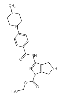 ethyl 3-[[4-(4-methylpiperazin-1-yl)benzoyl]amino]-5,6-dihydro-4H-pyrrolo[3,4-c]pyrazole-1-carboxylate structure