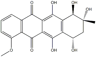 (7R)-7,8,9,10-Tetrahydro-6,7β,8α,10α,11-pentahydroxy-1-methoxy-8β-methyl-5,12-naphthacenedione Structure