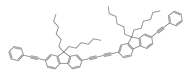 1,4-di-[9',9'-di-n-hexyl-7'-(phenylethynyl)fluoren-2'-yl]buta-1,3-diyne结构式