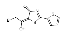 5-(2-bromo-1-hydroxyethylidene)-2-thiophen-2-yl-1,3-thiazol-4-one结构式