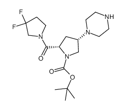 (2S,4S)-1-Boc-2-(3,3-difluoropyrrolidine-1-carbonyl)-4-(1-piperazinyl)pyrrolidine picture