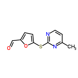 5-(4-METHYL-PYRIMIDIN-2-YLSULFANYL)-FURAN-2-CARBALDEHYDE Structure