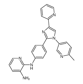 N2-(4-(1-(6-methylpyridin-3-yl)-4-(pyridin-2-yl)-1H-imidazol-2-yl)phenyl)pyridine-2,3-diamine结构式