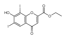 ethyl 6,8-diiodo-7-hydroxy-4-oxochromene-2-carboxylate结构式