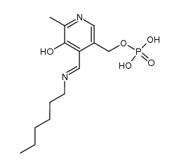 (4-((hexylimino)methyl)-5-hydroxy-6-methylpyridin-3-yl)methyl dihydrogen phosphate structure
