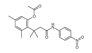 3,5-dimethyl-2-(2-methyl-4-((4-nitrophenyl)amino)-4-oxobutan-2-yl)phenyl acetate Structure