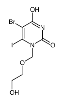 5-bromo-1-(2-hydroxyethoxymethyl)-6-iodopyrimidine-2,4-dione结构式