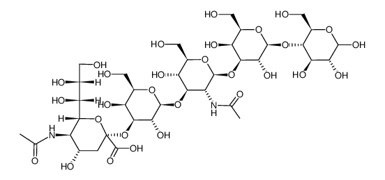 Neu5Ac(α2-3)Gal(β1-3)GlcNAc(β1-3)Gal(β1-4)Glc结构式