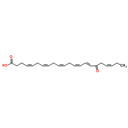 (4Z,7Z,10Z,13E,15Z,19Z)-17-Oxo-4,7,10,13,15,19-docosahexaenoic ac id结构式