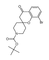 tert-butyl 8-bromo-4-oxo-3,4-dihydrospiro[chromene-2,4'-piperidine]-1'-carboxylate结构式