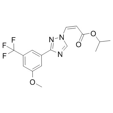 (2Z)-3-[3-[3-甲氧基-5-(三氟甲基)苯基]-1H-1,2,4-三唑-1-基]-2-丙烯酸异丙酯结构式