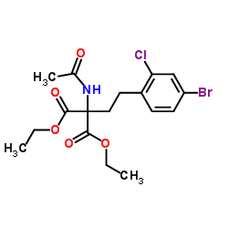 2-(Acetylamino)-2-[2-(4-bromo-2-chlorophenyl)ethyl]propanedioic Acid 1,3-Diethyl Ester Structure