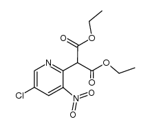 2-bis(ethoxycarbonyl)methyl-5-chloro-3-nitropyridine结构式