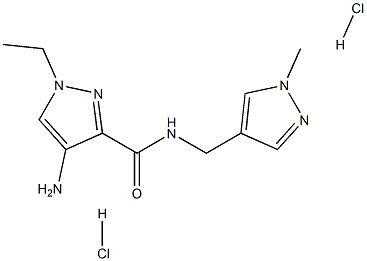 4-amino-1-ethyl-N-[(1-methylpyrazol-4-yl)methyl]pyrazole-3-carboxamide:dihydrochloride结构式