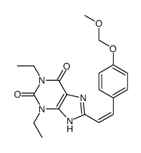 1,3-diethyl-8-[(E)-2-[4-(methoxymethoxy)phenyl]ethenyl]-7H-purine-2,6-dione Structure