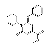 3,4-Dihydro-4-oxo-3-phenyl-2-phenylimino-2H-1,3-thiazine-6-carboxylic acid methyl ester structure