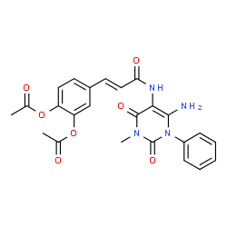 2-Propenamide,N-(6-amino-1,2,3,4-tetrahydro-3-methyl-2,4-dioxo-1-phenyl-5-pyrimidinyl)-3-[3,4-bis(acetyloxy)phenyl]- picture