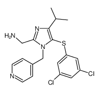 [5-(3,5-dichlorophenyl)sulfanyl-4-propan-2-yl-1-(pyridin-4-ylmethyl)imidazol-2-yl]methanamine结构式