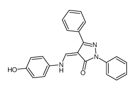 (4Z)-4-[(4-hydroxyanilino)methylidene]-2,5-diphenylpyrazol-3-one结构式