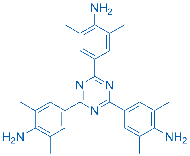 4,4',4''-(1,3,5-Triazine-2,4,6-triyl)tris(2,6-dimethylaniline) structure