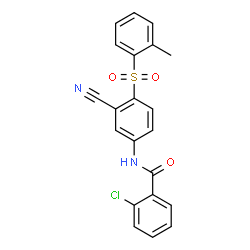 2-CHLORO-N-(3-CYANO-4-[(2-METHYLPHENYL)SULFONYL]PHENYL)BENZENECARBOXAMIDE结构式