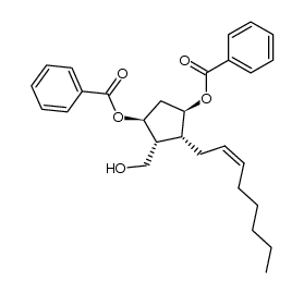 (1R,3S,4R,5R)-4-(hydroxymethyl)-5-((Z)-oct-2-en-1-yl)cyclopentane-1,3-diyl dibenzoate结构式