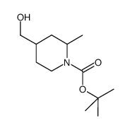 tert-butyl 4-(hydroxymethyl)-2-methylpiperidine-1-carboxylate结构式