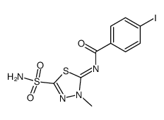 4-Iodo-N-(4,5-dihydro-4-methyl-2-sulfamoyl-1,3,4-thiadiazol-5-ylidene)benzamide structure